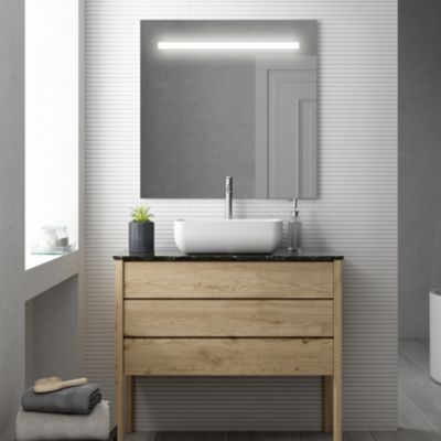 Miroir éclairage LED de salle de bain STAM avec interrupteur tactile - 80x80cm