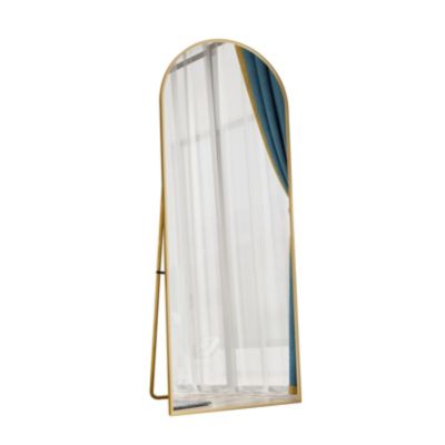 Miroir Complet Arqué, 162 X 53 Cm, Pleine Longueur, Monté Au Mur, Miroir De Sol, Pour Le Salon, Doré