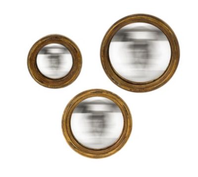 Miroir convexe doré satiné Emde vendu par 3 pièces