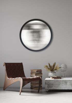 Miroir convexe noir mat Ø60 x p.8 cm