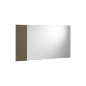 Miroir Coriando, Miroir d'entrée décoratif, Article d'ameublement mural avec profil latéral, 110x3h60 cm, Blanc et Marron