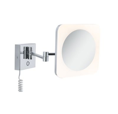 Miroir cosmétique LED Jora IP44 White Switch 60lm 230V 3,3W Chrome, Blanc, Miroir