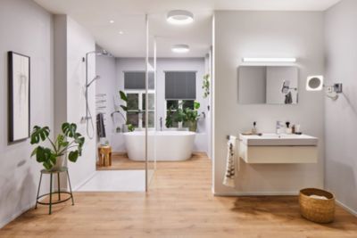 Miroir cosmétique LED Jora IP44 White Switch 60lm 230V 3,3W Chrome, Blanc, Miroir