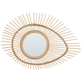 Miroir décoratif boho en bambou naturel BARIO