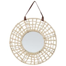 Miroir décoratif boho en corde en papier naturel PALACI