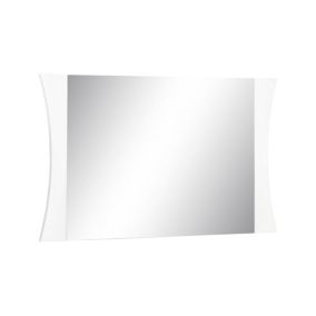 Miroir Dcassat, Miroir de salle de bain, 100% Made in Italy, 110x2h60 cm, Blanc brillant