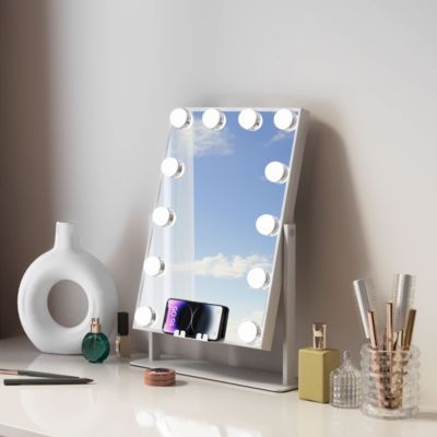 Miroir de maquillage hollywood coiffeuse avec lumière 30x41cm - Enceinte Bluetooth