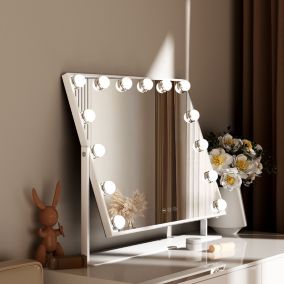 Miroir de maquillage hollywood coiffeuse avec lumière 65x49cm - Tournante