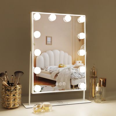 Miroir de maquillage Hollywood Lumineux LED Coiffeuse 30 x 41 cm
