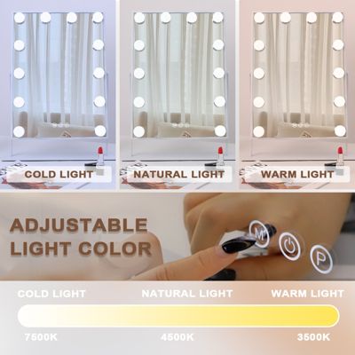 Miroir de maquillage Hollywood Lumineux LED Coiffeuse 30 x 41 cm