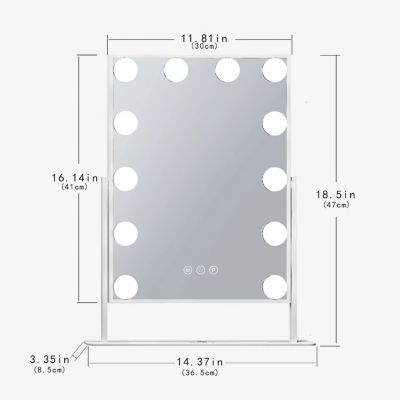 Miroir de maquillage Hollywood Lumineux LED Coiffeuse 30 x 41 cm