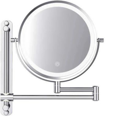 Miroir De Maquillage Lumineux LED Rechargeable Chrome, Grossissement 1-7x