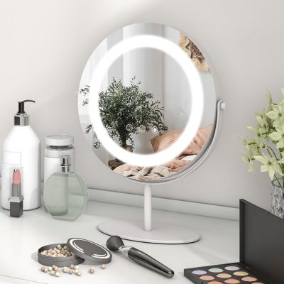 Miroir de Maquillage Pivotant 3 Couleurs et Luminosité Réglables Contrôle Tactile