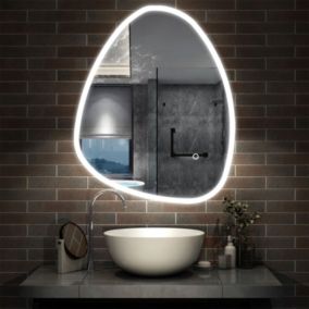 Miroir | Miroir Décoratif Avec éclairage LED 40x20 Cm Verre Ovale Cfw946872 90656759