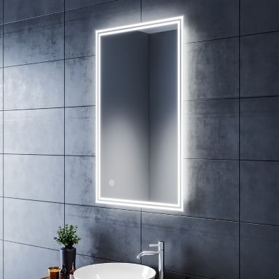 Miroir de Salle de Bain LED 100x60cm Anti-buée SIRHONA Miroir de Maquillage avec Commande par Effleurement