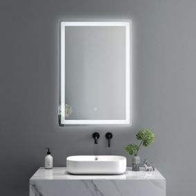 Miroir de salle de bain LED 50x70cm à luminosité variable rectangulaire LuxuryBain