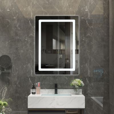 Miroir de salle de bain LED 50x70cm à luminosité variable rectangulaire LuxuryBain