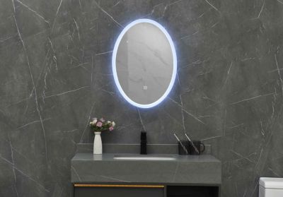 Miroir de salle de bain LED 50x70cm ovale à luminosité variable et interrupteur tactile LuxuryBain