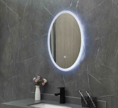 Miroir de salle de bain LED 50x70cm ovale à luminosité variable et interrupteur tactile LuxuryBain