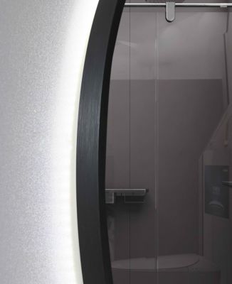 Miroir de salle de bain LED 60cm à luminosité variable avec cardre en aluminium noir LB-338080-60-60 LuxuryBain