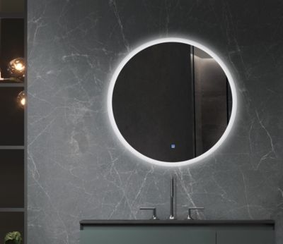 Miroir de salle de bain LED 60cm rond à luminosité variable et interrupteur tactile.LB-228080-60-60 LuxuryBain