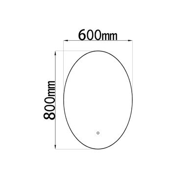 Miroir de salle de bain LED 60x80cm ovale anti buée avec cadre en aluminium noir LuxuryBain