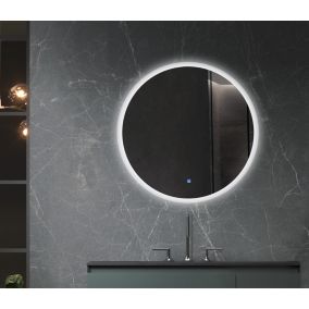 Miroir de salle de bain LED 80cm rond à luminosié variable et interrupteur tactile, LB-228080-80-80 LuxuryBain