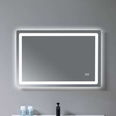 Miroir de salle de bain LED 90x60cm anti buée à luminosité variable rectangulaire LuxuryBain