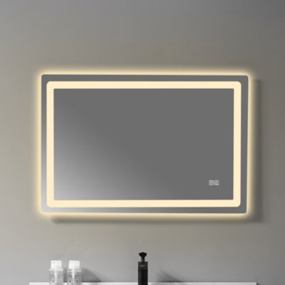 Miroir de salle de bain LED 90x60cm anti buée à luminosité variable rectangulaire LuxuryBain