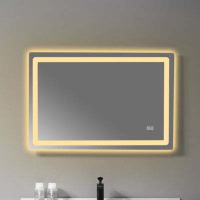 Miroir de salle de bain LED 90x60cm anti buée à luminosité variable rectangulaire LuxuryBain