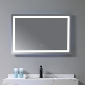 Miroir de salle de bain LED 90x60cm à luminosité variable rectangulaire LuxuryBain