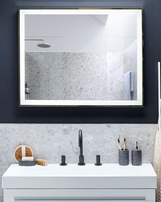 Miroir de salle de bain LED ARGENS 90 cm 70 cm Argenté