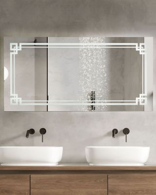 Miroir de salle de bain LED AVRANCHES 120 cm 60 cm Argenté