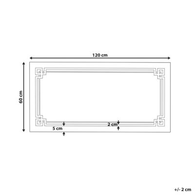 Miroir de salle de bain LED AVRANCHES 120 cm 60 cm Argenté