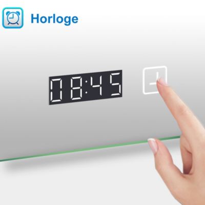 Miroir de salle de bain led bluetooth, 140x80cm Anti-buée, 3x Loupe, 3 couleurs de lumière, AICA SANITAIRE