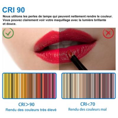 Miroir de salle de bain led bluetooth, 140x80cm Anti-buée, 3x Loupe, 3 couleurs de lumière, AICA SANITAIRE
