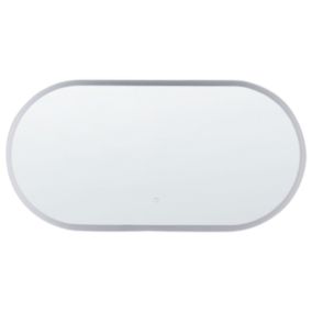 Miroir de salle de bain LED CHATEAUROUX 120 cm 60 cm Argenté