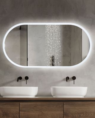 Miroir de salle de bain LED CHATEAUROUX 120 cm 60 cm Argenté