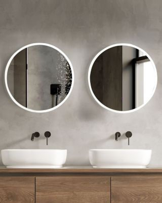 Miroir de salle de bain LED DEAUVILLE 79 cm 79 cm Argenté