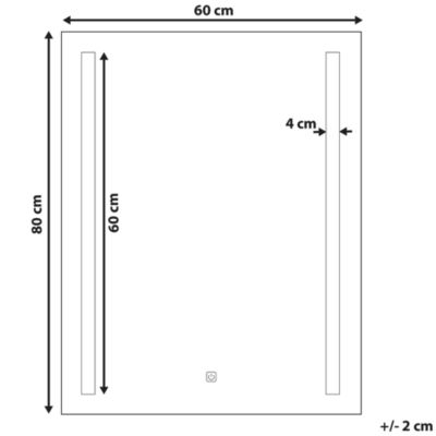 Miroir de salle de bain LED MARTINET 60 cm 80 cm Argenté