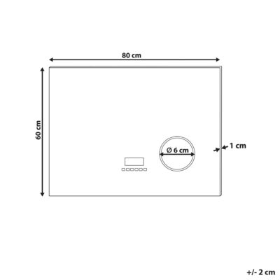 Miroir de salle de bain LED MONTARON 80 cm 60 cm Argenté