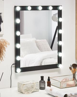 Miroir de salle de bain LED ODENAS 50 cm 60 cm Noir