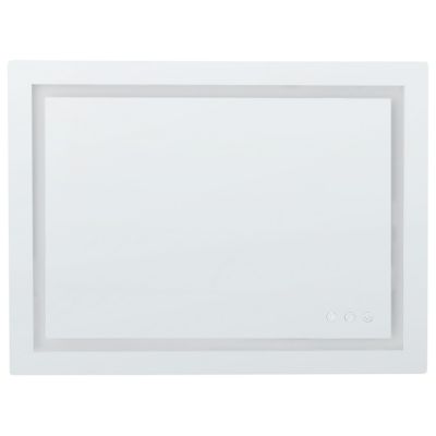 Miroir de salle de bain LED PRENOIS 80 cm 60 cm Argenté