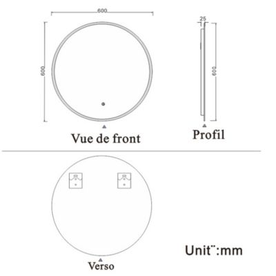 Acezanble Miroir de Salle de Bain LED Rond de 120cm, dimmable + mémoire + antibuée, avec Interrupteur Tactile, Blanc