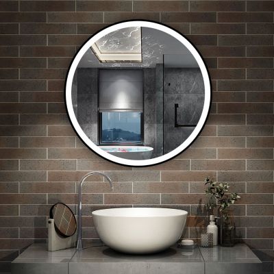Aica 140x80cm Tricolor anti-buée LED miroir de salle de bain avec bluetooth, horloge et miroir grossissant 3x,mémoire et lumière gradation