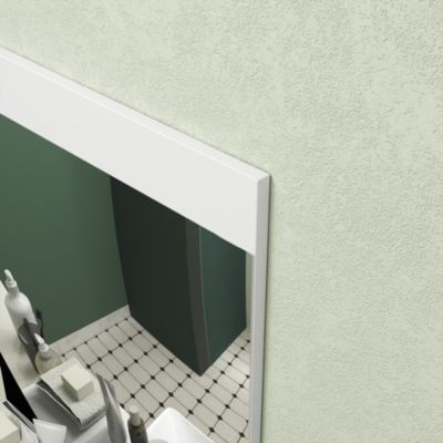 Miroir de salle de bain mural avec étagère intégrée - dim. 50 x 12 x 60 cm - blanc