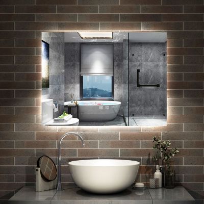 Miroir Mural Salle De Bain - Argenté - 60x45 Cm - Sans Marque - Léger éclat