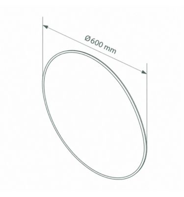 Miroir de Salle de Bain Rond avec Éclairage LED, Profil Latéral Noir, Lumière Froide (5700K) - Diamètre 60 cm - Modèle Sidney