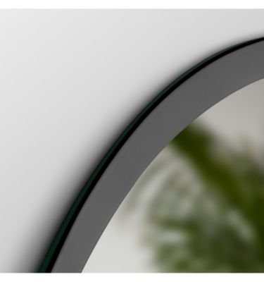 Miroir de Salle de Bain Rond avec Éclairage LED, Profil Latéral Noir, Lumière Froide (5700K) - Diamètre 60 cm - Modèle Sidney