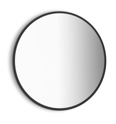 Miroir de Salle de Bain Rond avec Éclairage LED, Profil Latéral Noir, Lumière Froide (5700K) - Diamètre 60 cm - Modèle Sidney